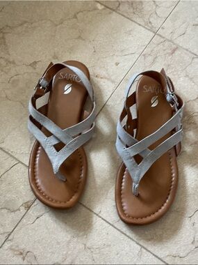 Sarto by Franco Sarto Gray Suede Strappy Sandals